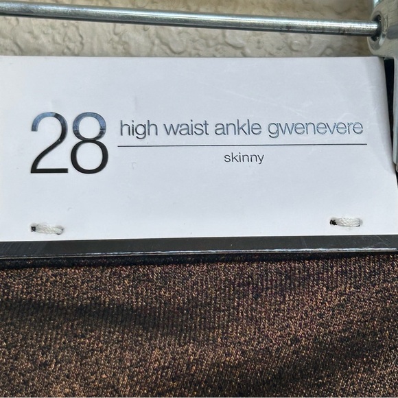 NWT 7 For All Mankind Women’s Ankle Gwenevere Jeans 28 Brown Metallic Denim - Picture 6 of 8